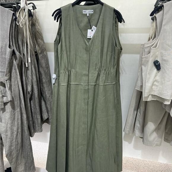 Zara Linen Midi Dress - Picture 4 of 7